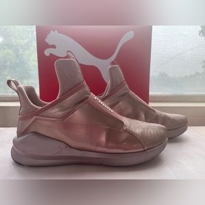 Pink (Rose Gold) Mettalic Tennis Shoe/Bootie